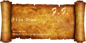 Filo Irma névjegykártya