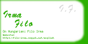 irma filo business card